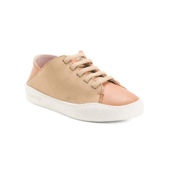 CAMPER Beige Leather Lace Up Sneakers - Picture 1 of 2